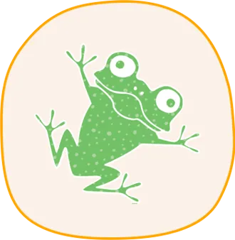Tecknad grön groda