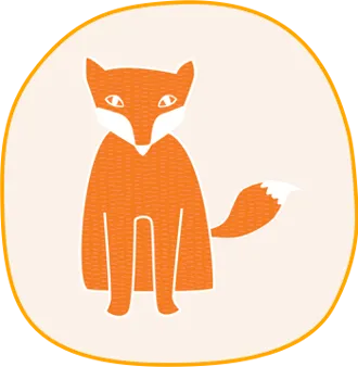 Tecknad orange räv 